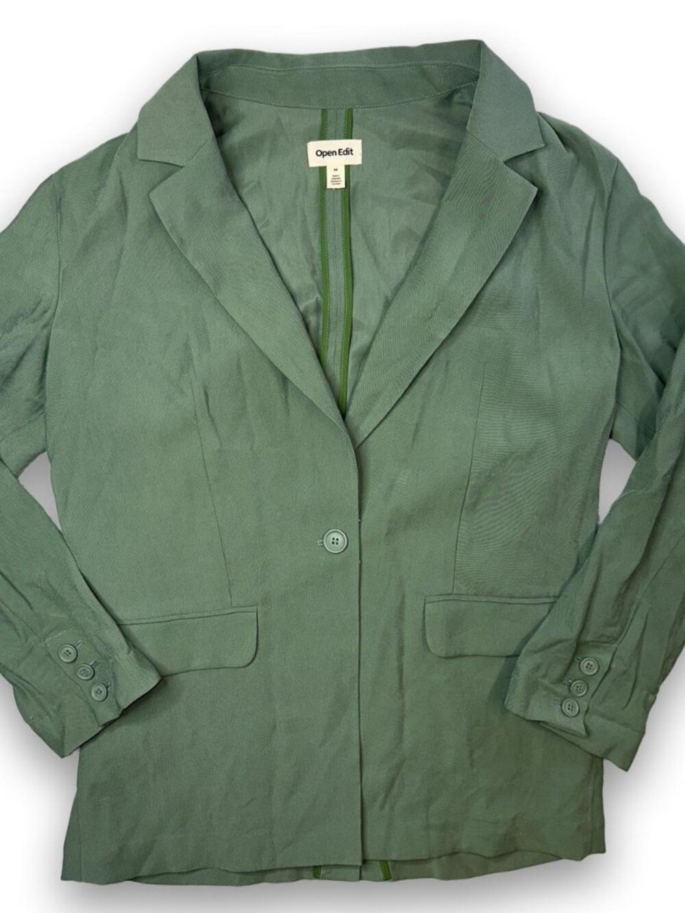 Open Edit Woman's Sage Green Lightweight Blazer size Medium